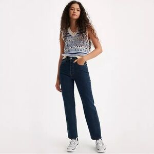 Levi’s Ribcage Straight Ankle Jeans - Dark Wash